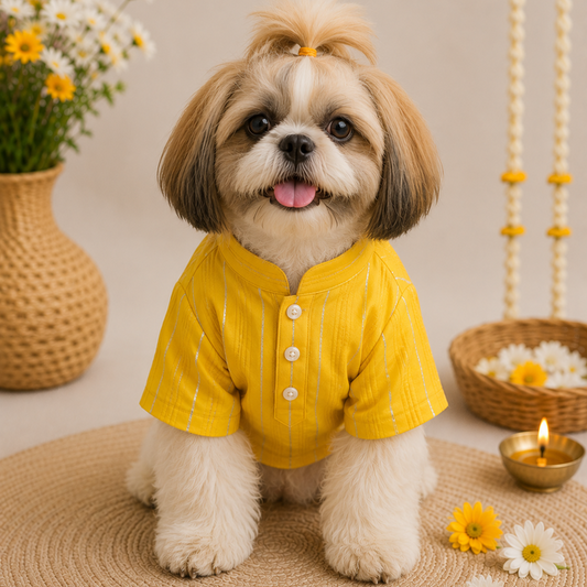 Yellow Gota Dog Kurta