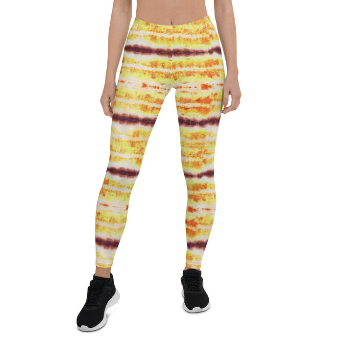 Yellow & Purple Tie Dye Print Leggings - Bloom Seventy Seven