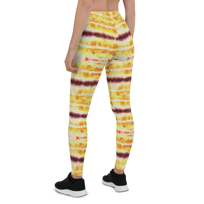 Yellow & Purple Tie Dye Print Leggings - Bloom Seventy Seven