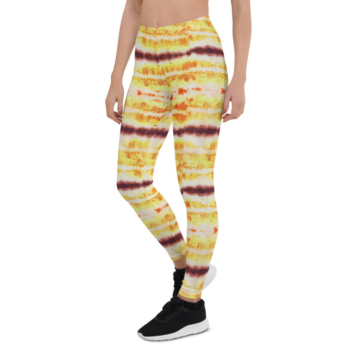 Yellow & Purple Tie Dye Print Leggings - Bloom Seventy Seven
