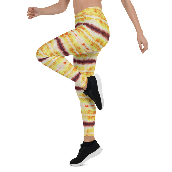 Yellow & Purple Tie Dye Print Leggings - Bloom Seventy Seven