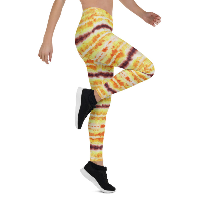 Yellow & Purple Tie Dye Print Leggings - Bloom Seventy Seven